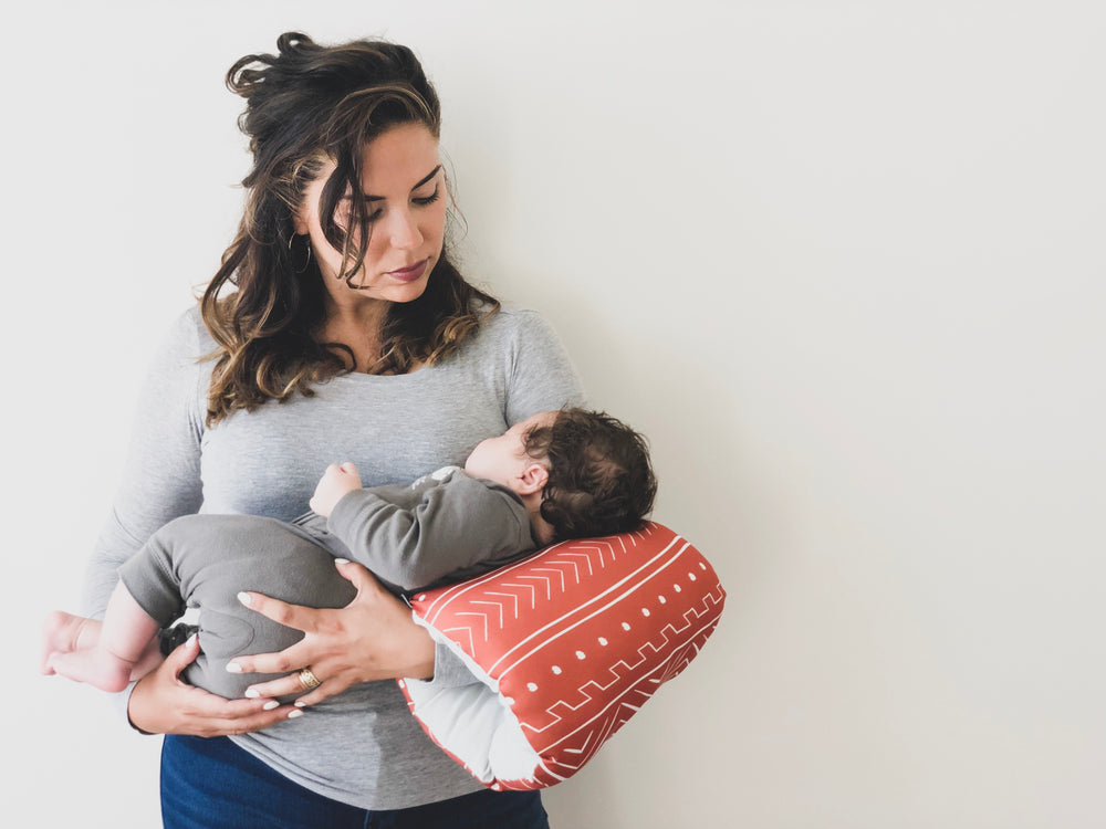 Rust Mudcloth Motif Nursing Pillow