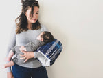 Tribal Indigo Watercolor Nursing Pillow
